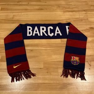 Nike Barca FCB Barcelona FC soccer graphic two-sided fringe scarf, team patch